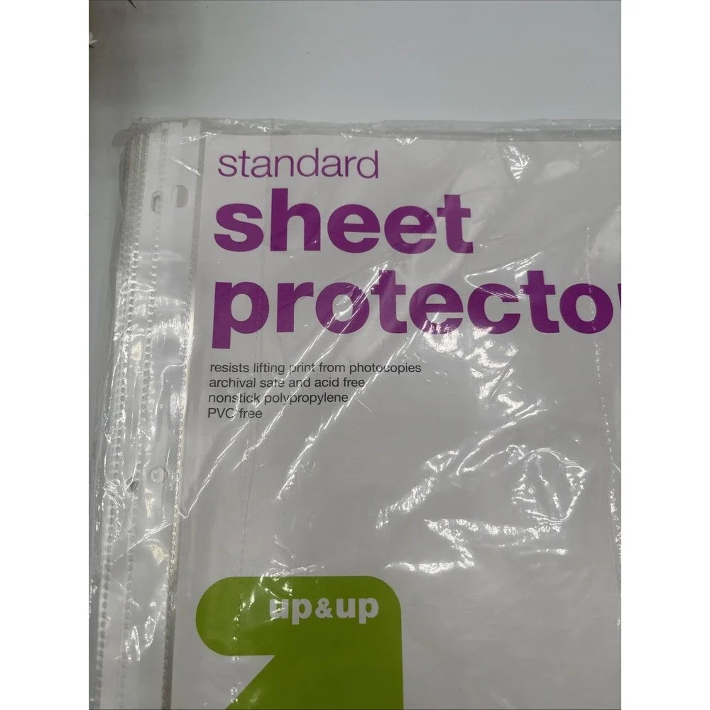 Up&up 100ct Letter Plastic Page Sheet Protectors Standard Clear 8.5x11